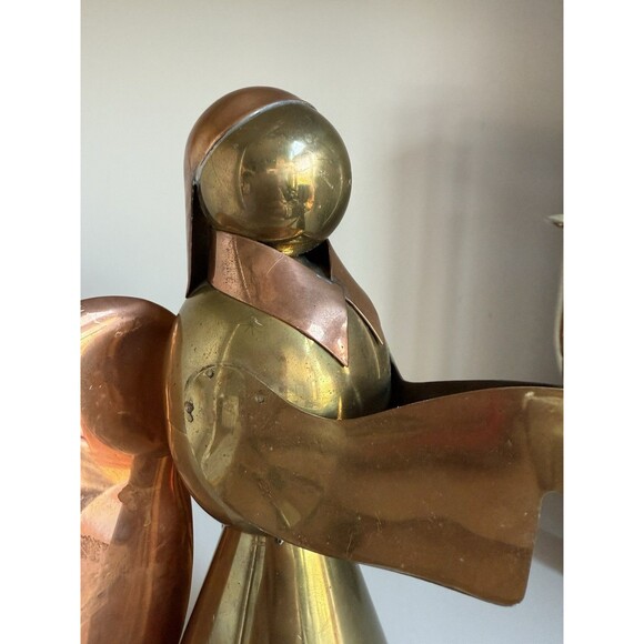 Vintage Copper & Brass Angel Candle Holder Hong Kong 9.5” - Picture 3 of 5